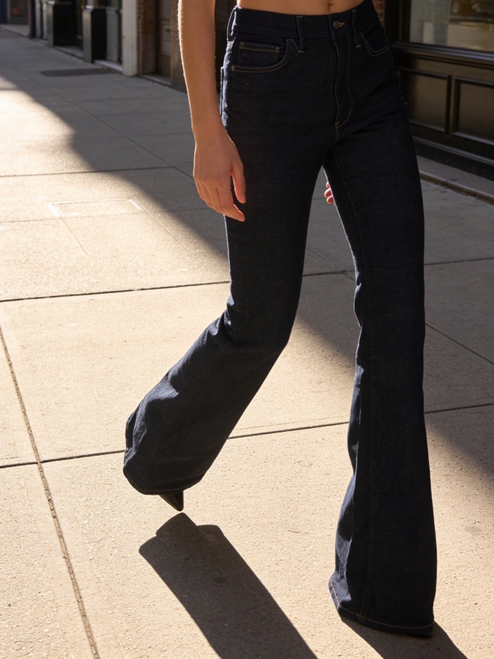 New Good American High Waist Bootcut Dark Wash Denim Size 6/12
